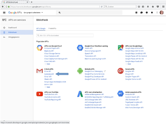 Instructions Google Calendar API - Getaweb
